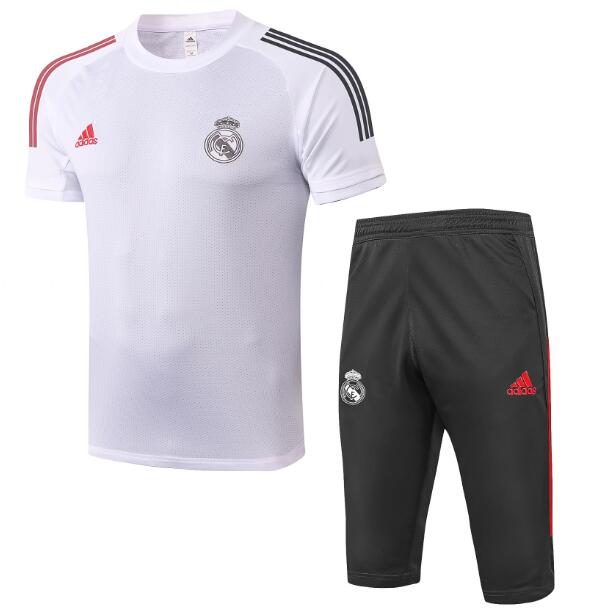 Real Madrid White Training Sets Capri Pants with Shirt 2020/21